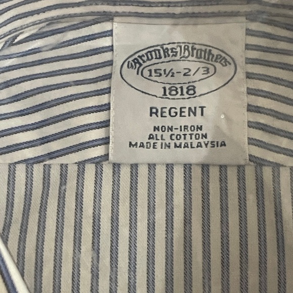 Brooks Brothers Regent Non Iron Cotton Blue Stripe Dress Shirt  new - Picture 6 of 7